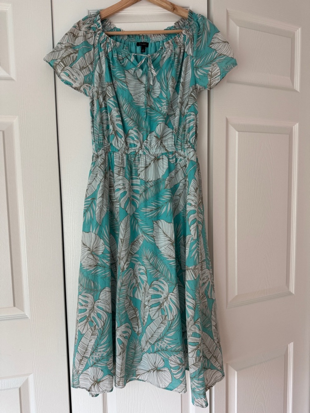 Talbot's Size 2 Turquoise Tropical Print Dress FIT & FLARE DRESS